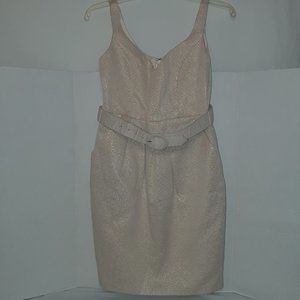 Intrigue V-Neck Dress Quilted Sleeveless Front Pleats Structured